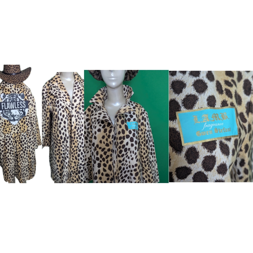 L.A.M.B. Leopard Print Wool Coat in Tan and Black - Picture 10 of 11